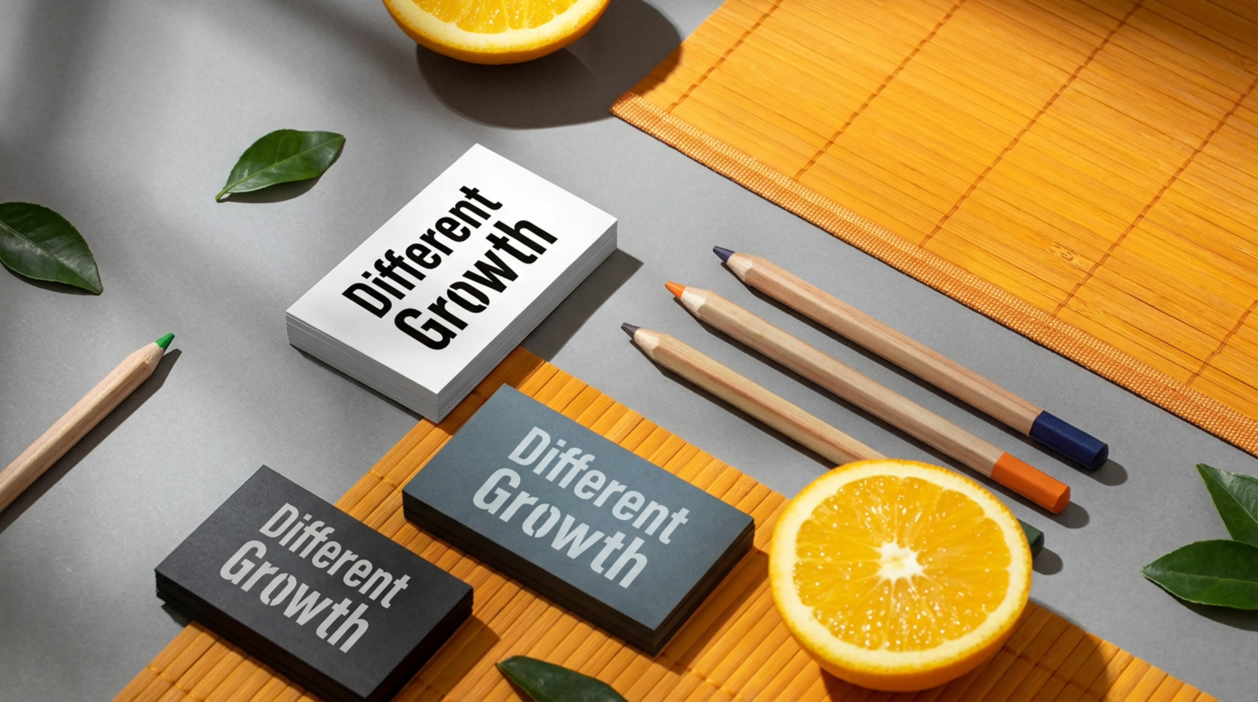 Open notebook and creative work tools representing brand planning