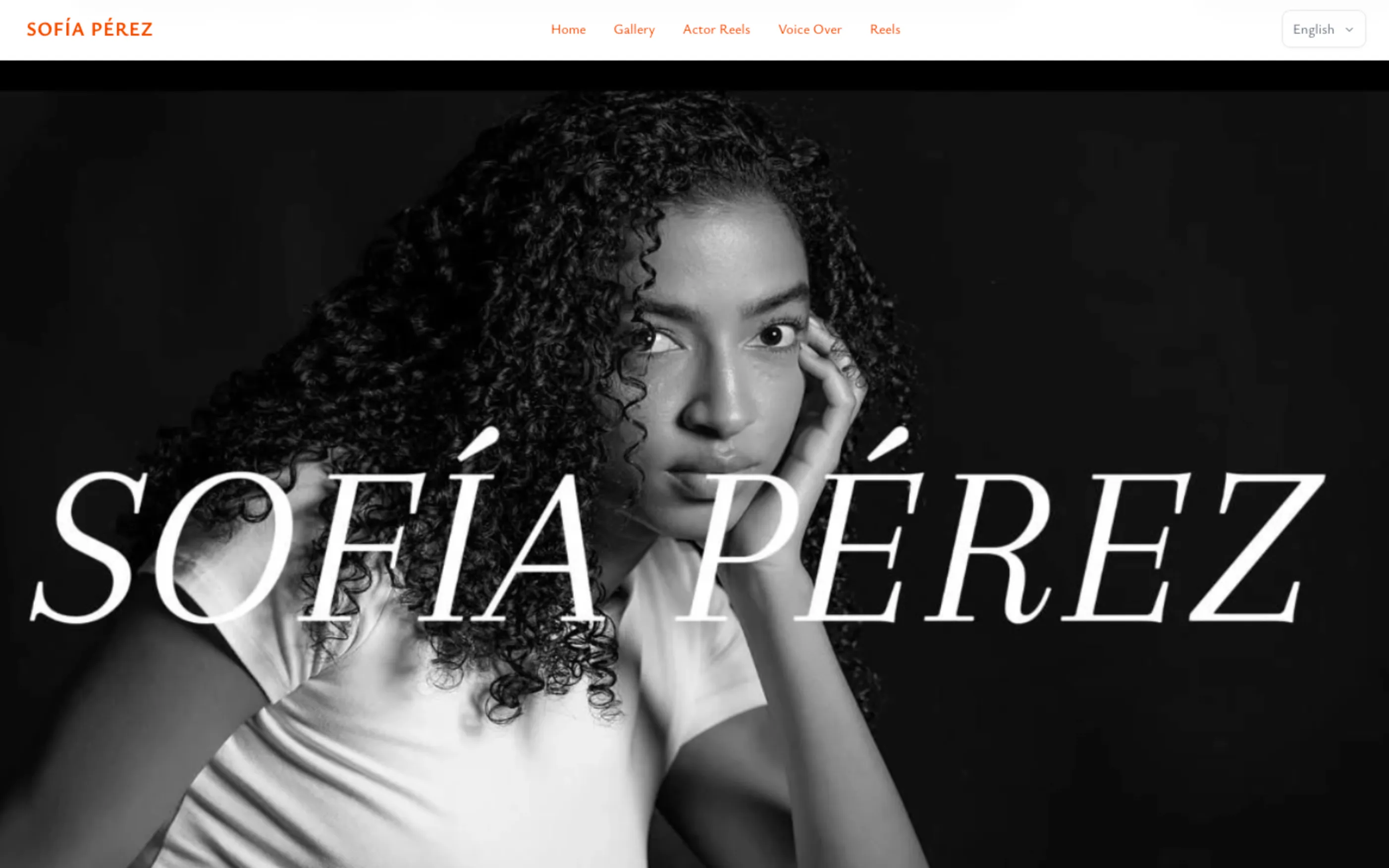 Portfolio profesional de la actriz Sofía Pérez con videobook y galería fotográfica